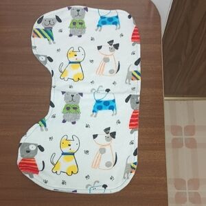 Colorful Dog Print Burp Rag
